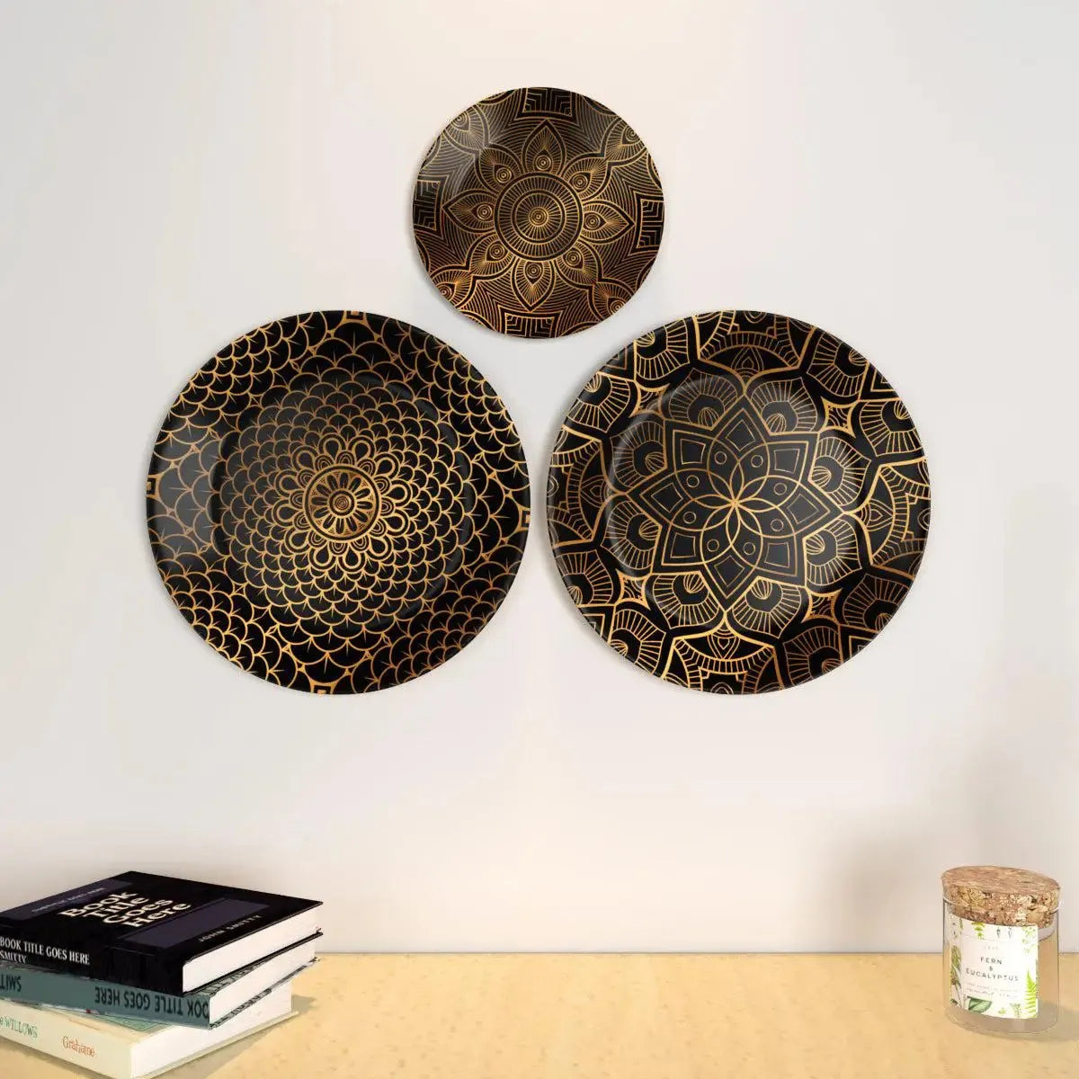 Ceramic Wall Plates with Beautiful Mandala Art Wall Hanging Plate