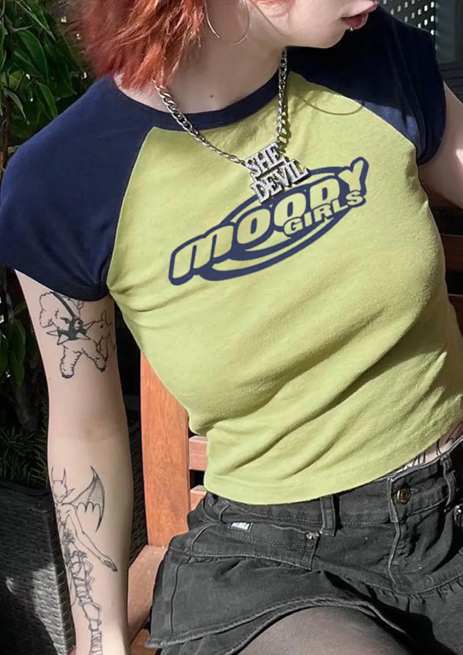 Casual Green Raglan Sleeves T-shirt